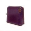 Малка дамска чанта през рамо от италианска естествена кожа лилав