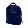 Класическа дамска раница дамска чанта 2 в 1 естествена кожа PAULA VENTI модел 6091 цвят син