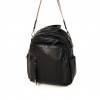 Практична дамска раница дамска чанта 2 в 1 PAULA VENTI от естествена кожа модел ZAKY цвят черен