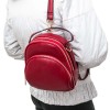 Актуална раничка 2 в 1 малка дамска чанта PAULA VENTI модел SUNNY еко кожа цвят червен