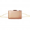 Малка бална дамска чанта PAULA VENTI от еко кожа  цвят бронз модел BRICK с подвижна дълга дръжка тип верижка 