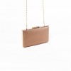 Малка бална дамска чанта PAULA VENTI от еко кожа  цвят бронз модел BRICK с подвижна дълга дръжка тип верижка 