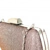 Малка бална дамска чанта PAULA VENTI от еко кожа  цвят искра от бронз модел SOFTNESS с подвижна дълга дръжка тип верижка 