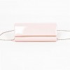 Малка бална дамска чанта PAULA VENTI от еко кожа  цвят розов лак модел LINE с подвижна дълга дръжка тип верижка 
