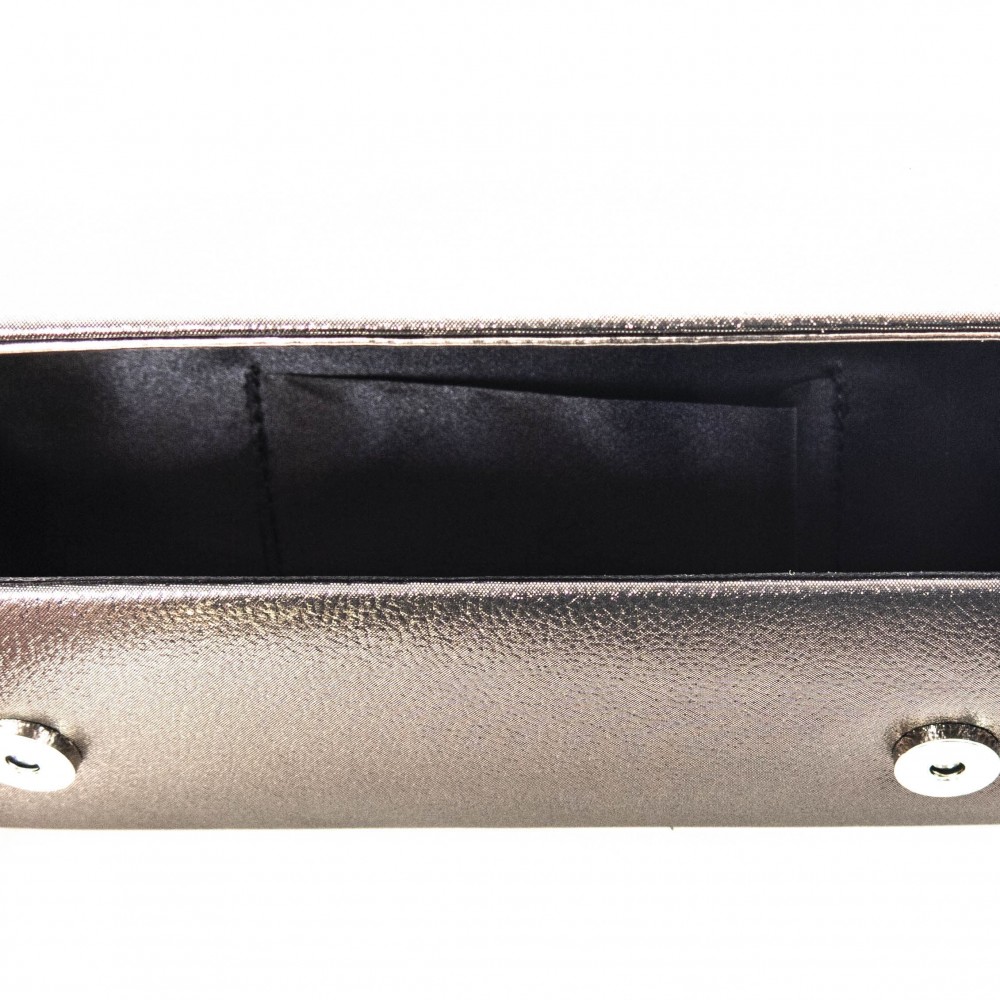 Елегантна бална дамска чанта от еко кожа PAULA VENTI цвят бордо лак модел LINE с подвижна дълга дръжка тип верижка 