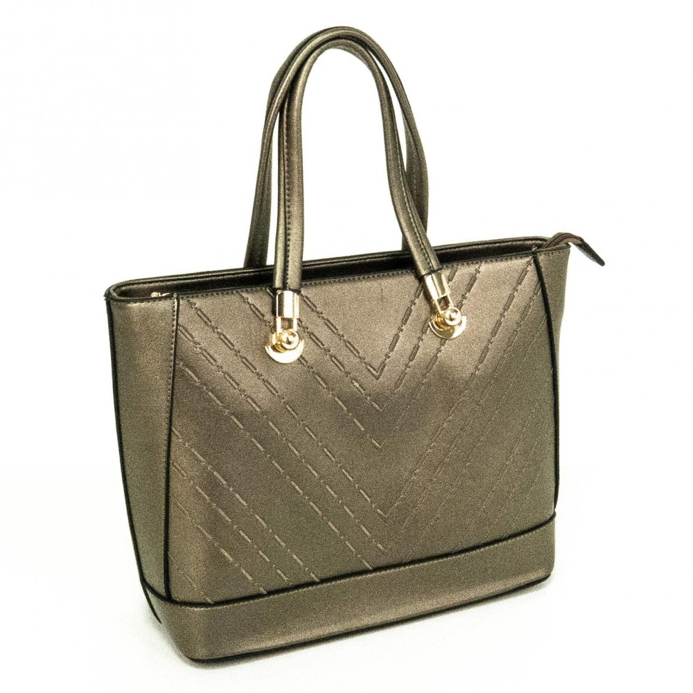Елегантна черна дамска чанта от висококачествена еко кожа PAULA VENTI модел PVD6257 