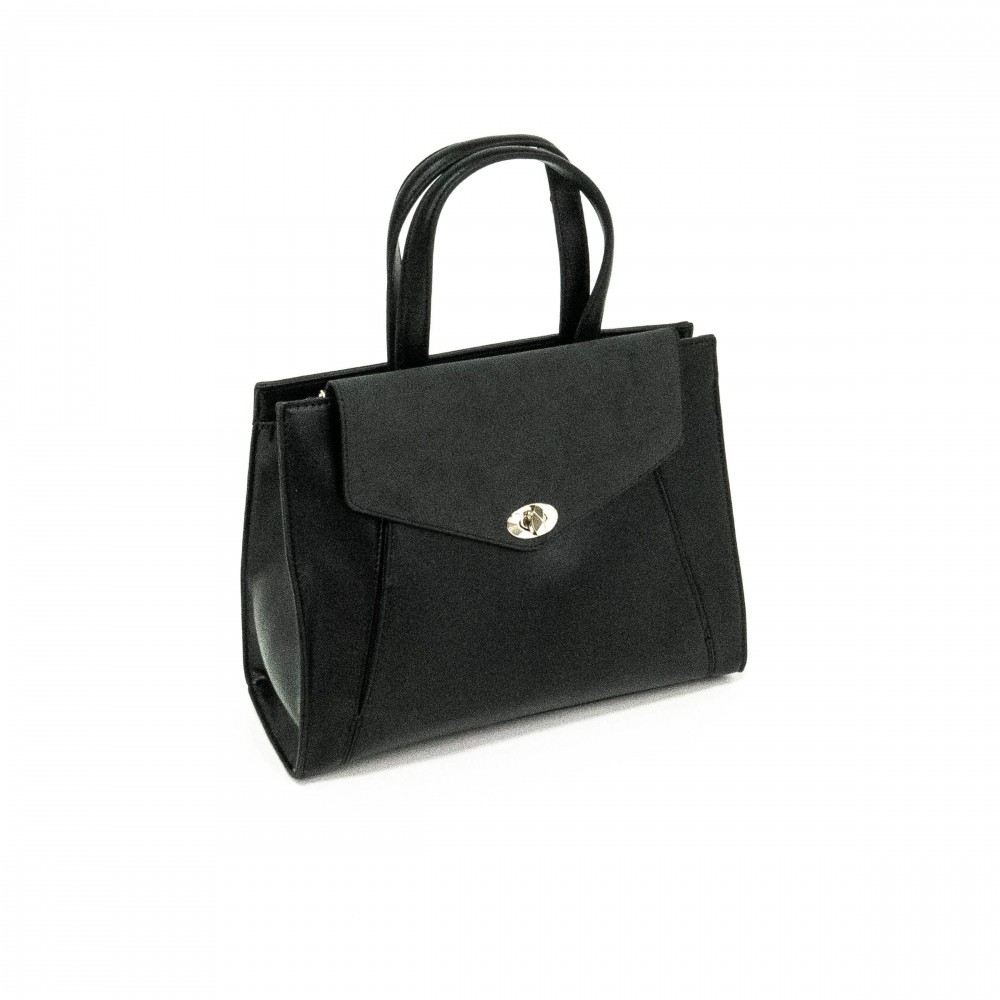 Голяма дамска чанта от висококачествена еко кожа PAULA VENTI модел PVD6303 цвят черен