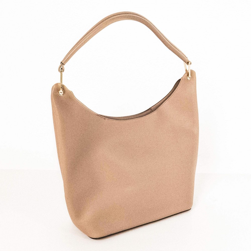 Практична бежова дамска чанта от висококачествена еко кожа PAULA VENTI модел PVD6375