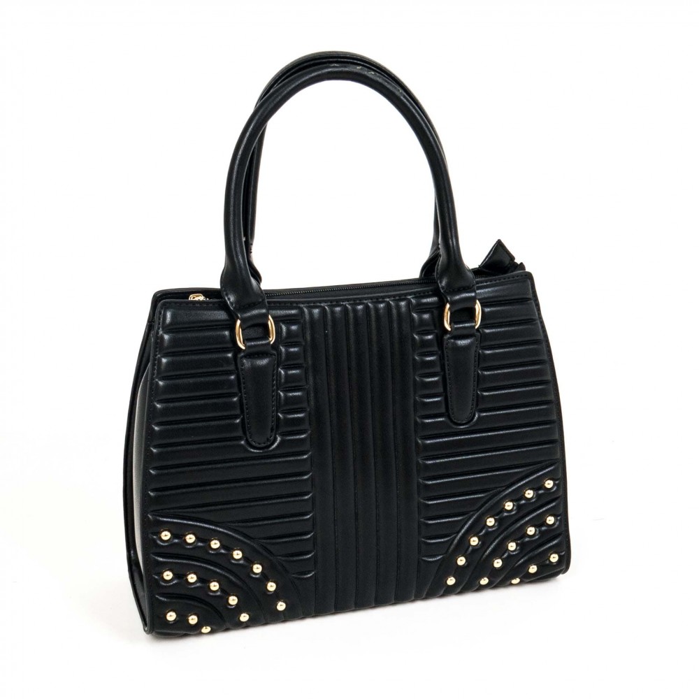 Изискана чанта от висококачествена еко кожа PAULA VENTI модел PVD6556 цвят черен