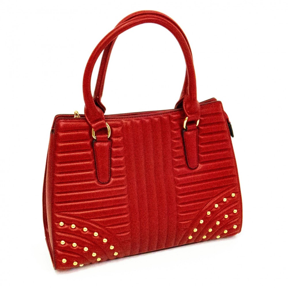Красива дамска чанта от висококачествена еко кожа PAULA VENTI модел PVD6556 цвят червен
