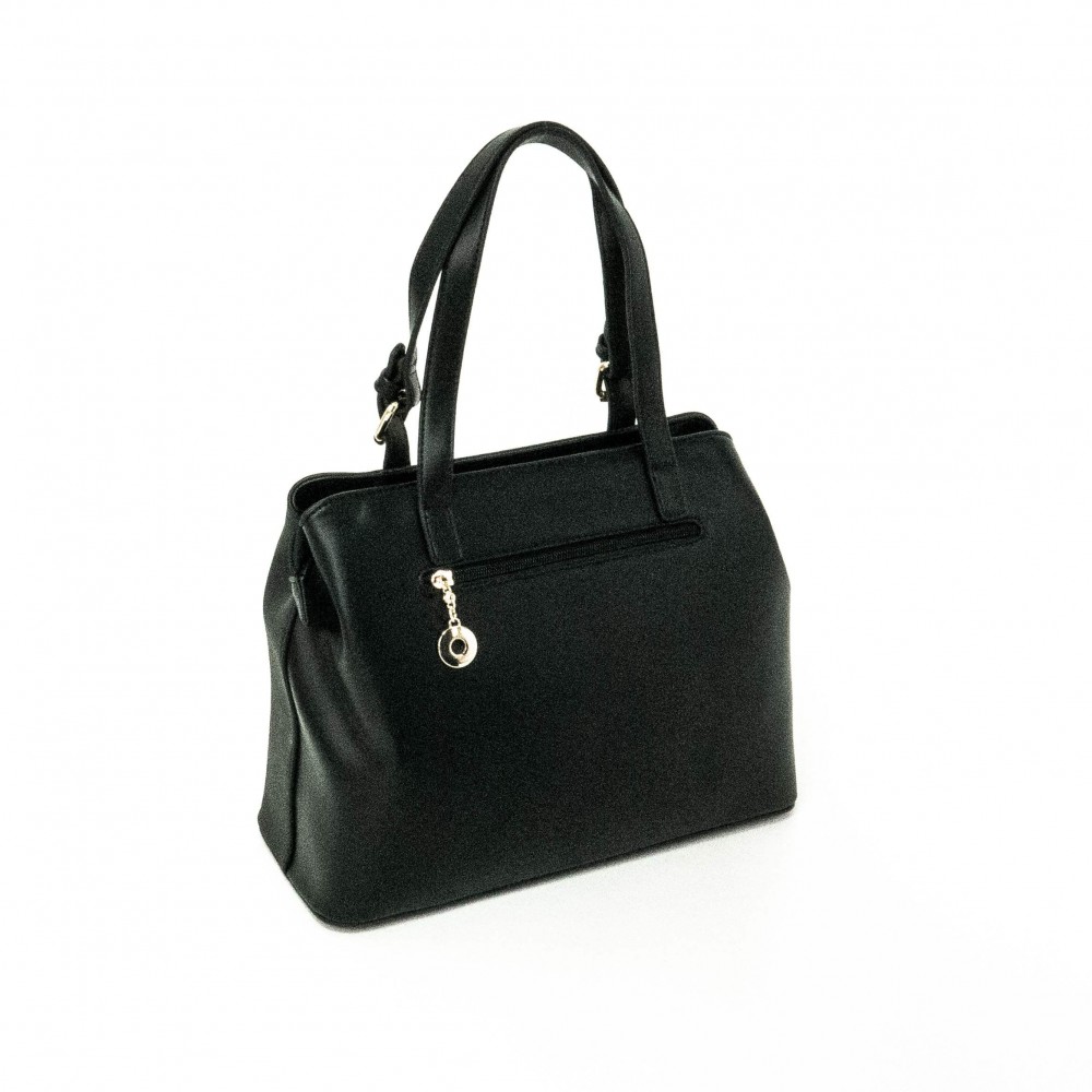 Модерна дамска чанта от висококачествена еко кожа PAULA VENTI цвят черен модел PVM015 