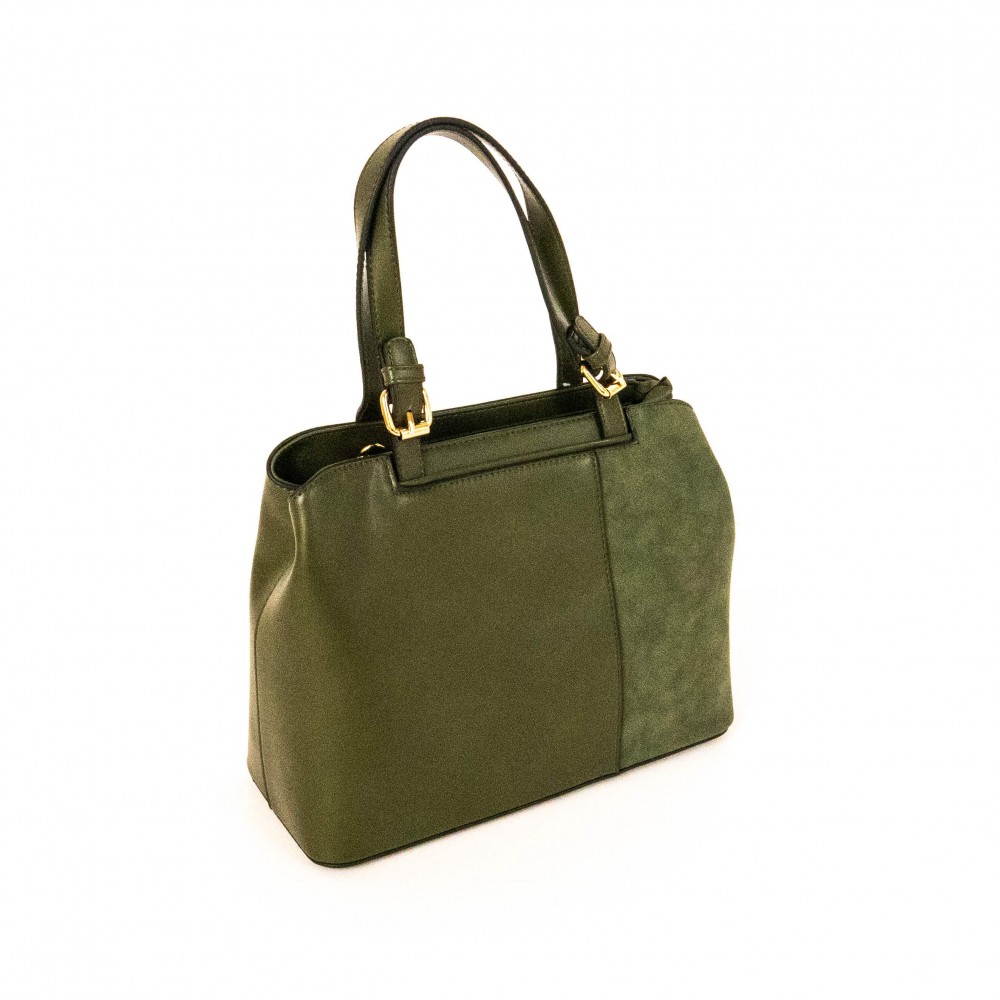 Зелена дамска чанта от висококачествена еко кожа PAULA VENTI модел PVM015 