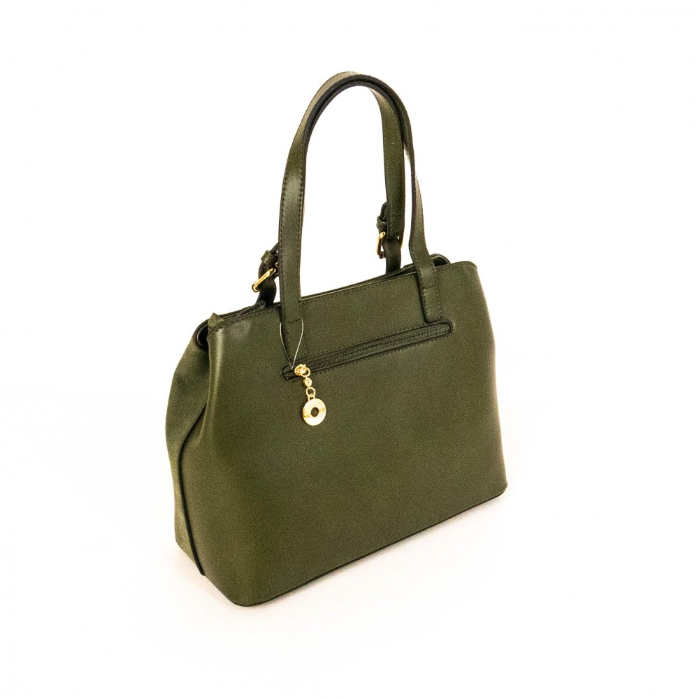Зелена дамска чанта от висококачествена еко кожа PAULA VENTI модел PVM015 