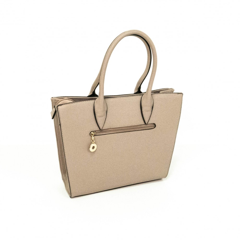 Елегантна дамска чанта от висококачествена еко кожа PAULA VENTI модел PVM103 цвят бежов