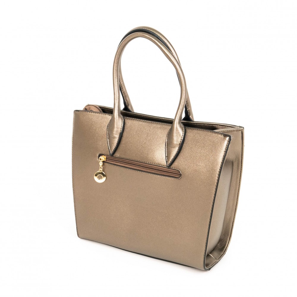 Дамска чанта в цвят бронз от висококачествена еко кожа PAULA VENTI модел PVM103