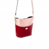 Елегантна дамска чанта PAULA VENTI модел 177 от еко кожа розов червен цвят 3 в 1 чанта-козметичка-несесер