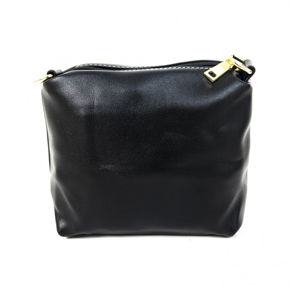 Дамска чанта PAULA VENTI модел 177 от еко кожа черен цвят 3 в 1 чанта-козметичка-несесер