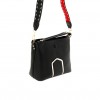 Елегантна дамска чанта PAULA VENTI модел 208 от еко кожа черен цвят 2 в 1  с твърдо дъно