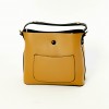 Елегантна дамска чанта PAULA VENTI модел 208 от еко кожа жълт цвят 2 в 1  с твърдо дъно