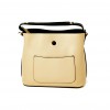Елегантна дамска чанта PAULA VENTI модел 208 от еко кожа бежов цвят 2 в 1  с твърдо дъно