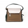 Елегантна дамска чанта PAULA VENTI модел 336 от еко кожа цвят комбинация от кафяв и бежов