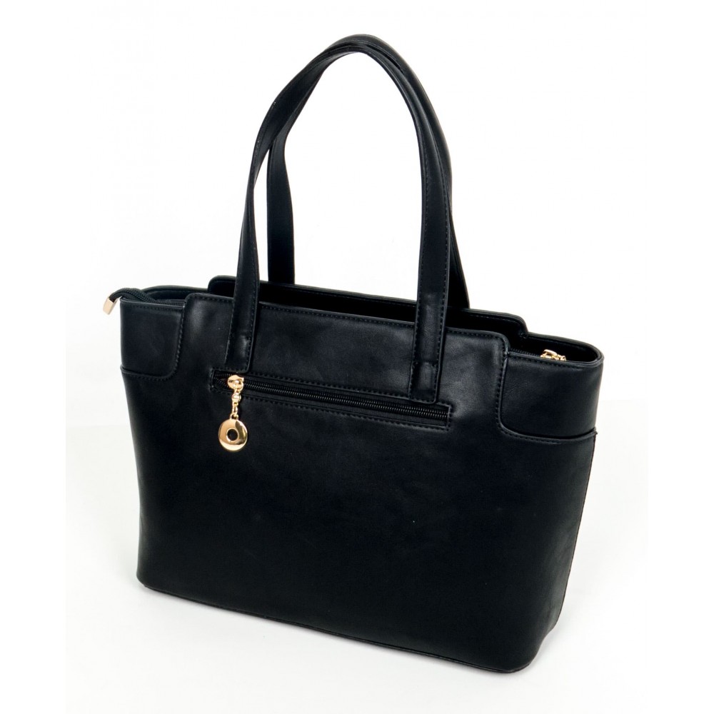 Изискана дамска чанта от висококачествена еко кожа PAULA VENTI модел PVD3912 цвят черен