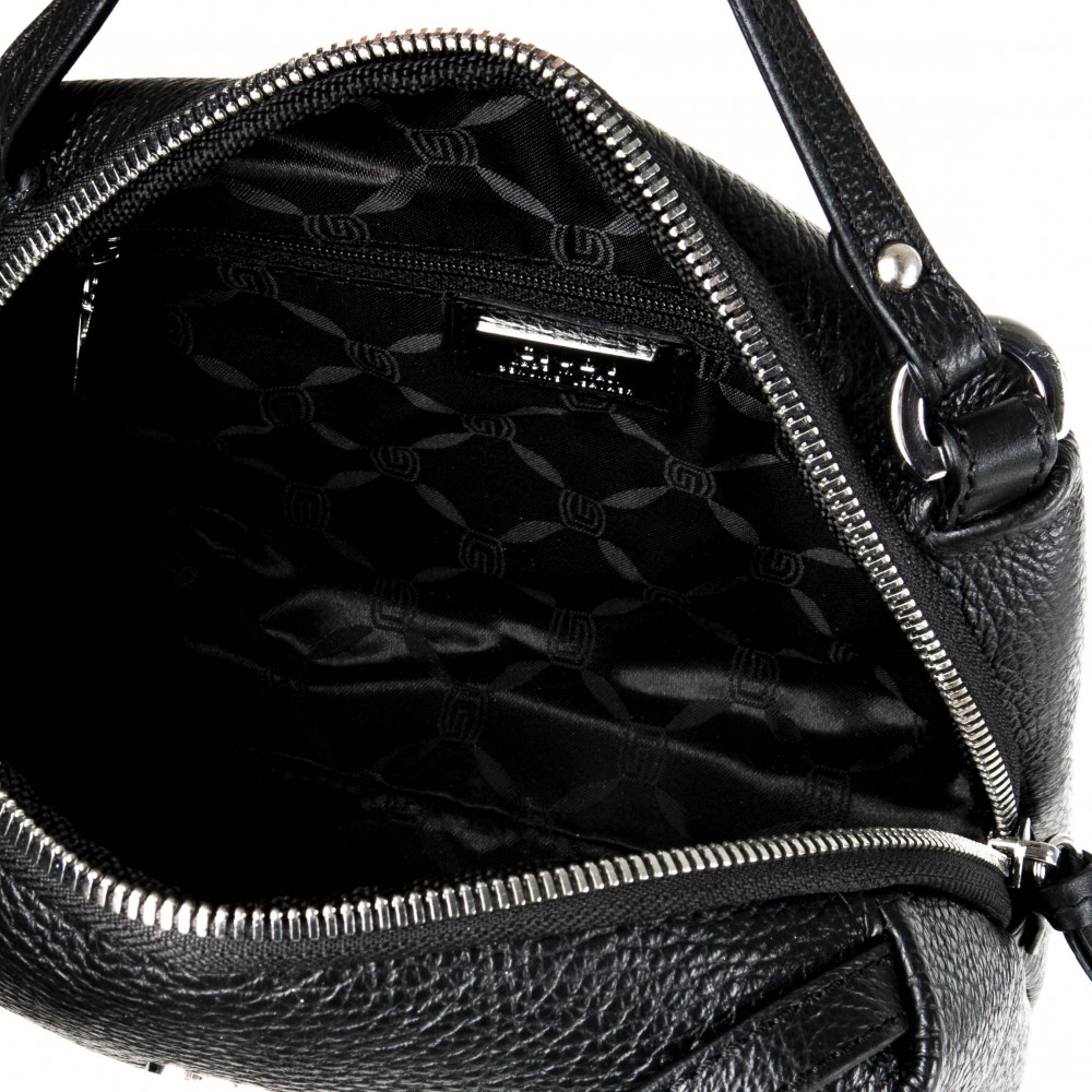 Луксозна дамска чанта на италианската марка GIUDI от естествена кожа модел Verge цвят черен