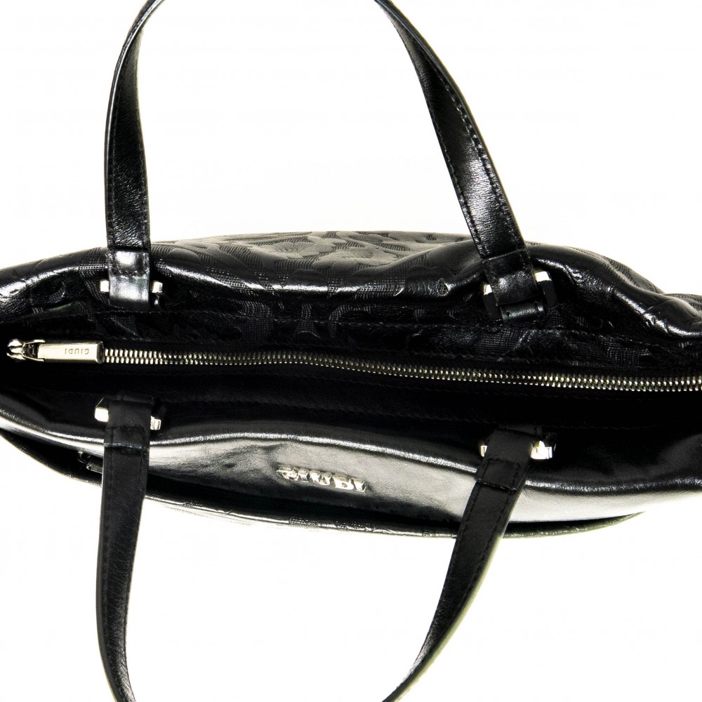 Луксозна дамска чанта на италианската марка GIUDI от естествена кожа модел AURORA цвят черен 