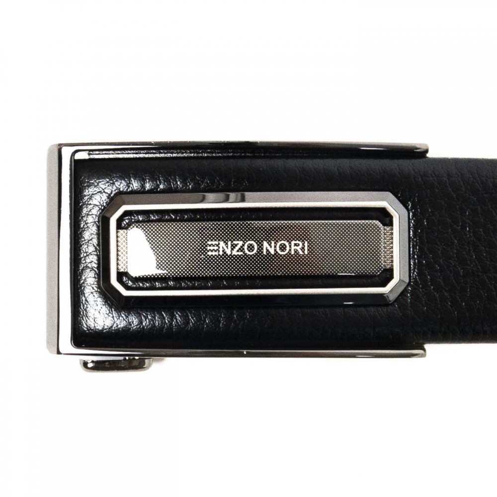 Мъжки колан ENZO NORI модел GALLO естествена кожа автоматичен черен