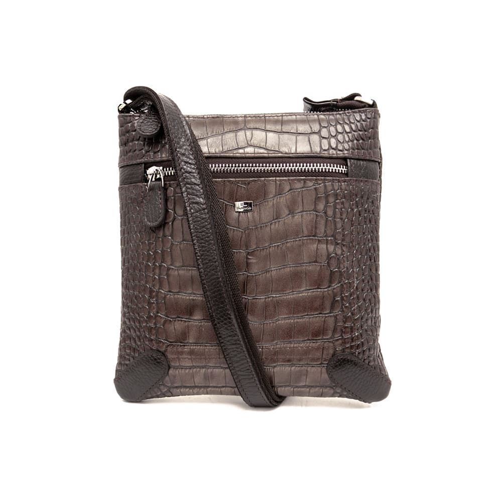 Елегантна малка спортно-официална мъжка чанта от естествена кожа ENZO NORI модел SIMPLE 