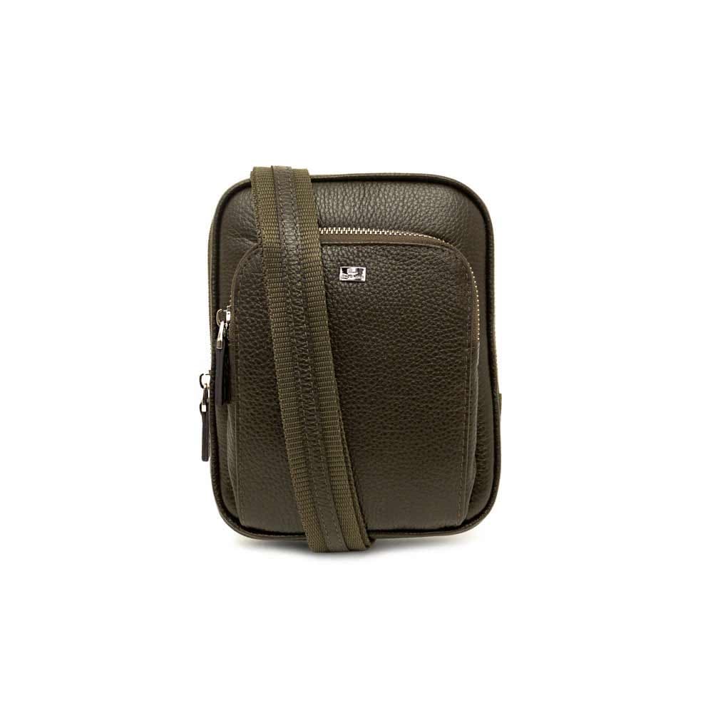 Малка елегантна мъжка чанта от естествена кожа ENZO NORI модел VICI зелен