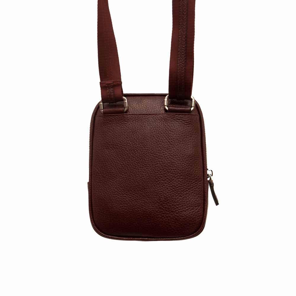 Мъжка чанта през рамо ENZO NORI модел VICI естествена кожа бордо
