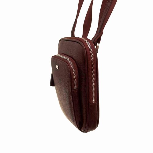 Мъжка чанта през рамо ENZO NORI модел VICI естествена кожа бордо