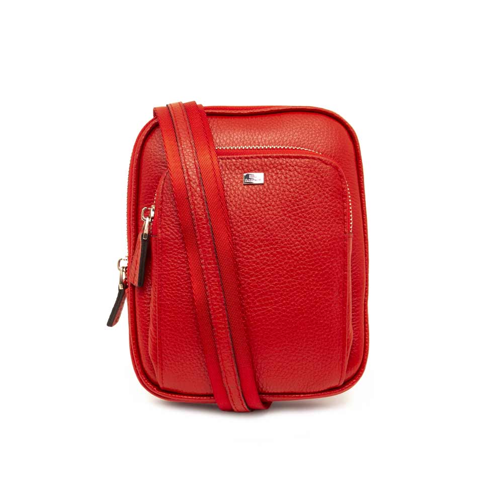 Мъжка чанта през рамо ENZO NORI модел VICI естествена кожа червен