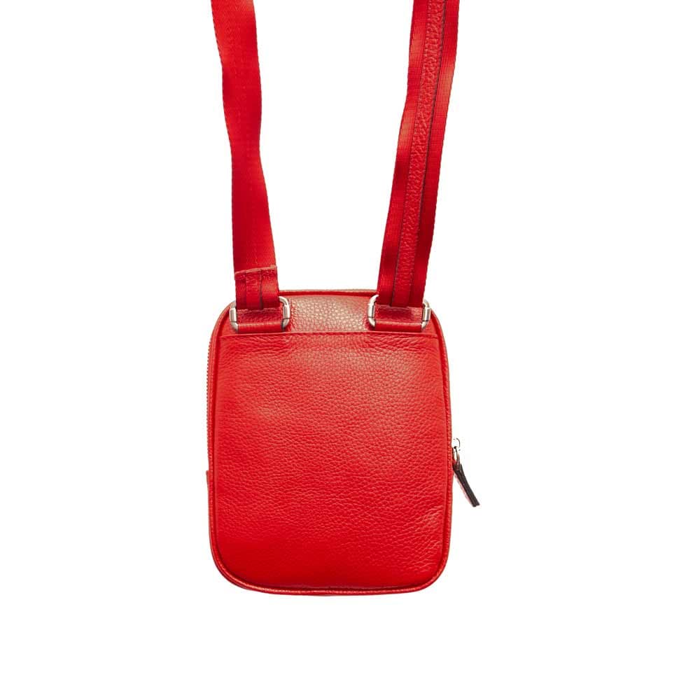 Мъжка чанта през рамо ENZO NORI модел VICI естествена кожа червен