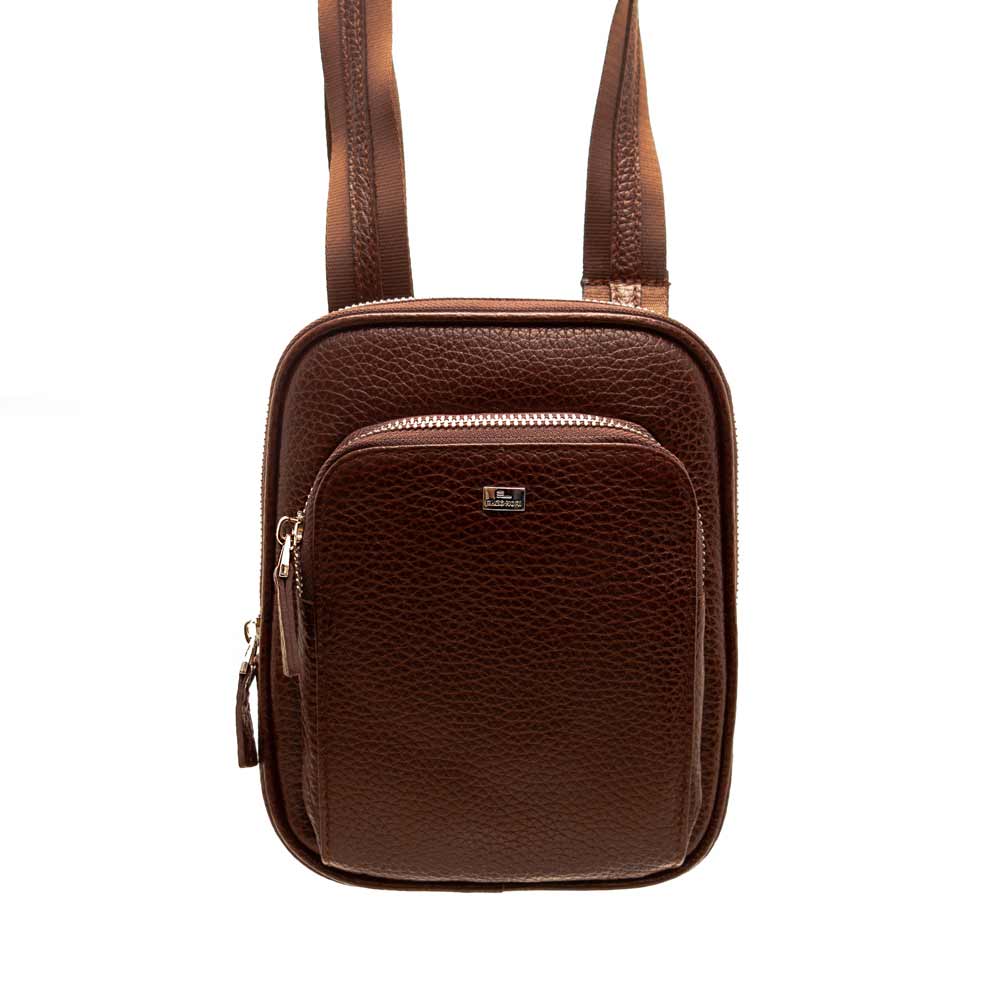Спортна елегантна мъжка чанта от естествена кожа ENZO NORI модел VICI кафяв