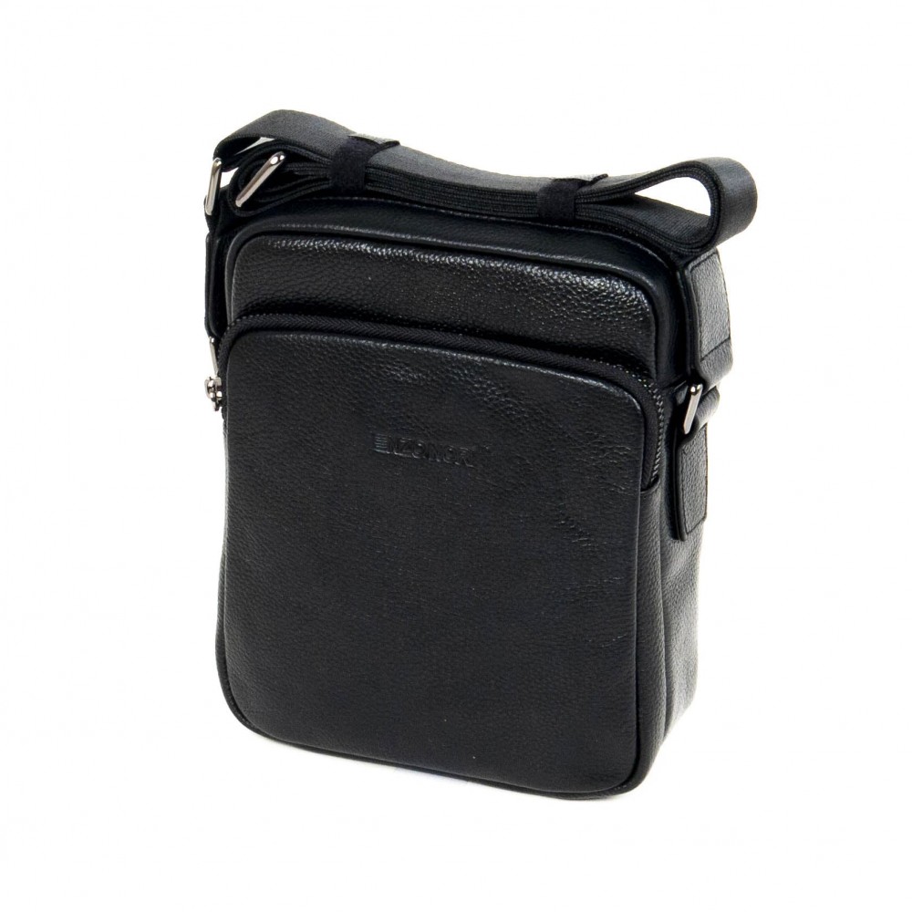 Елегантна мъжка чанта за рамо ENZO NORI модел C28302 естествена кожа черен
