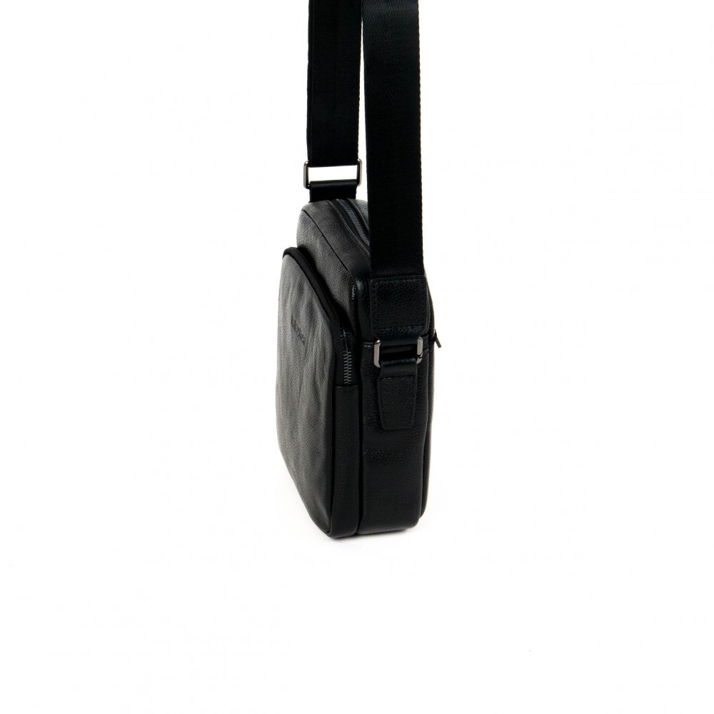 Елегантна мъжка чанта за рамо ENZO NORI модел C28302 естествена кожа черен