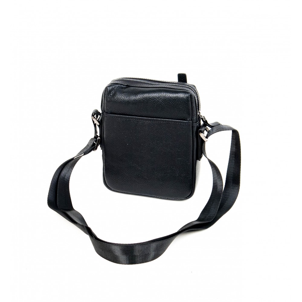 Спортна мъжка чанта за рамо ENZO NORI модел C30271 естествена кожа черен