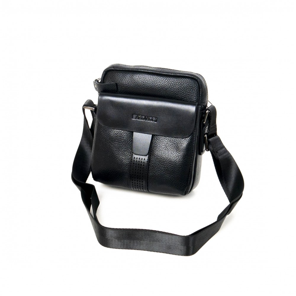 Елегантна мъжка чанта от естествена кожа ENZO NORI модел C3640 черен