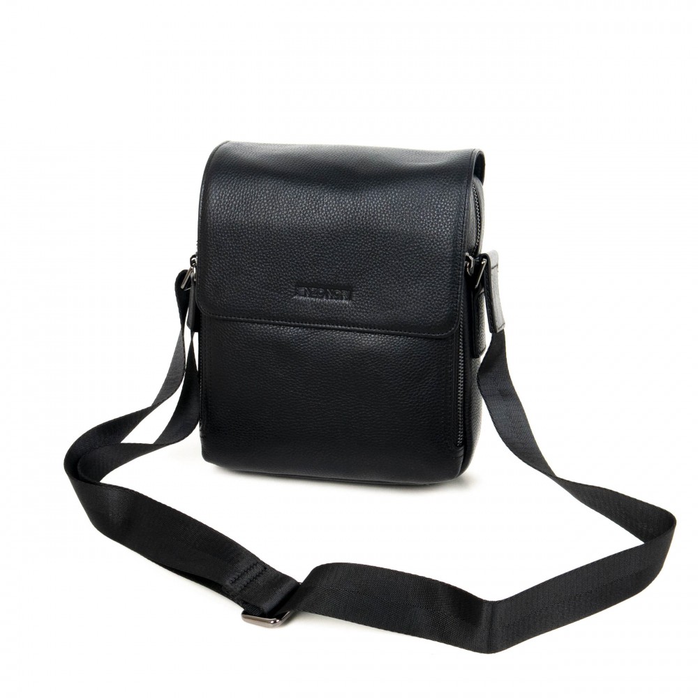 Мъжка чанта през рамо ENZO NORI модел PABLO естествена кожа черен