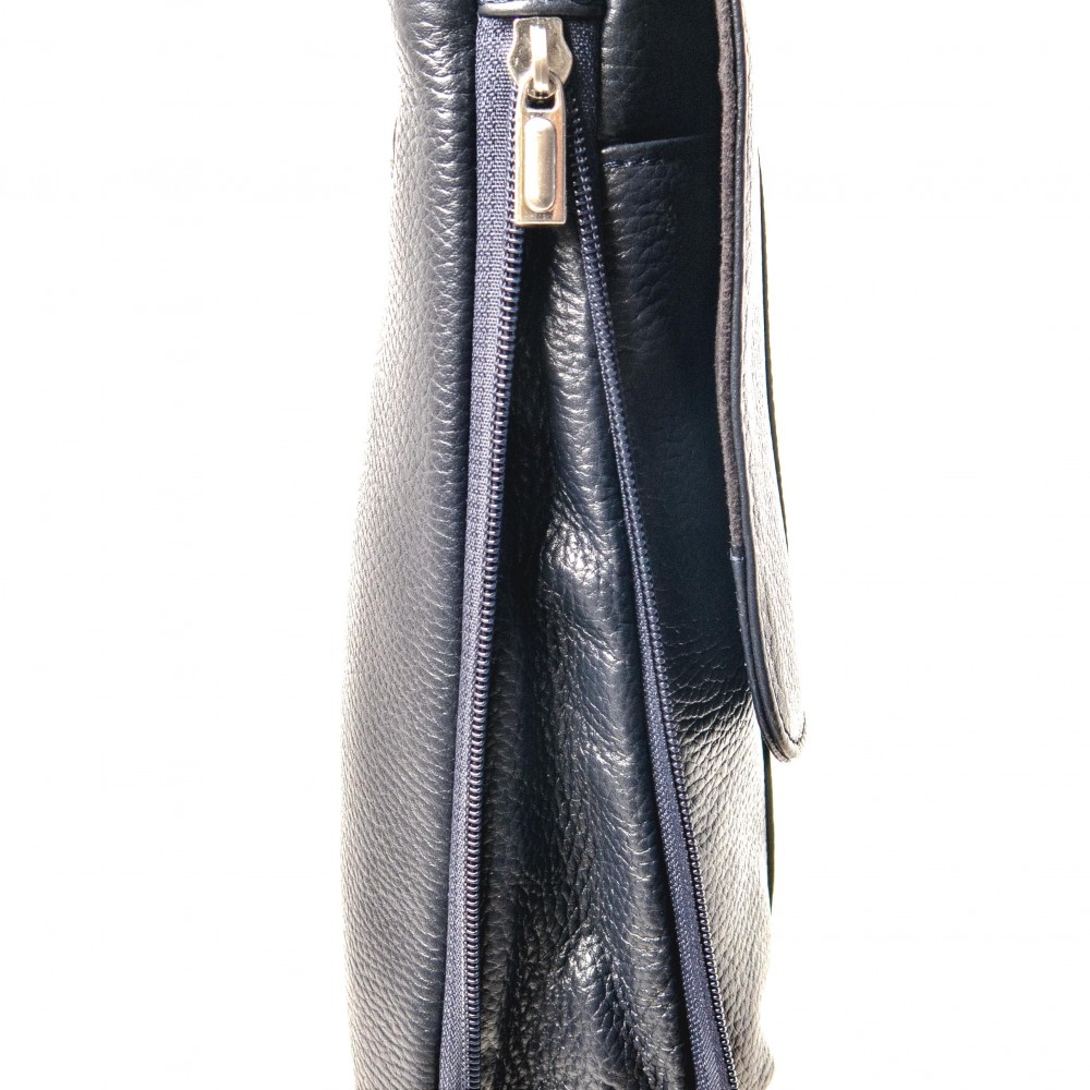 Луксозна мъжка чанта ЕNZO NORI изработена от 100% естествена кожа модел LINES син