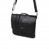 Луксозна кожена мъжка чанта ЕNZO NORI изработена от 100% естествена кожа модел LINES  черен цвят