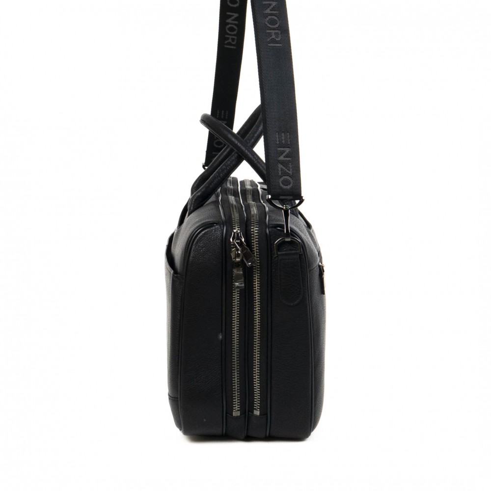 Пътна чанта ЕNZO NORI модел LANE естествена кожа черен