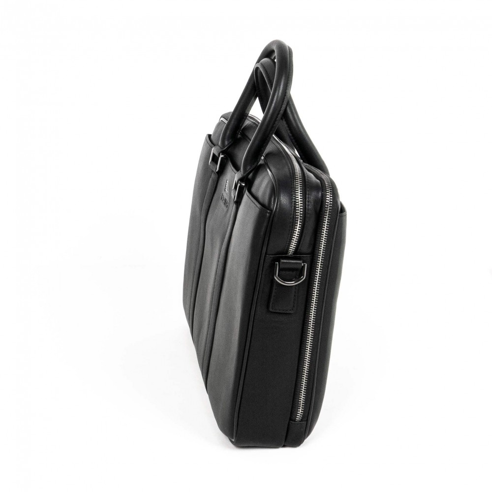 Елегантна мъжка бизнес чанта ЕNZO NORI изработена от 100% естествена кожа модел Business Lux цвят черен
