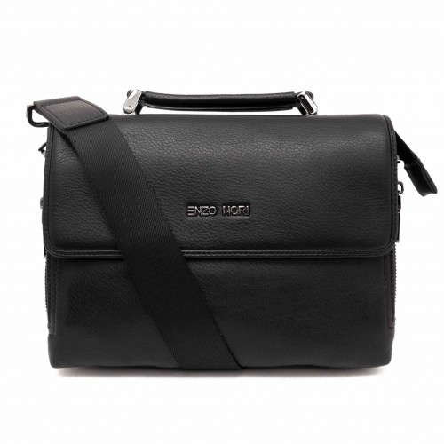 Мъжка бизнес чанта ENZO NORI модел KRIT естествена кожа черен