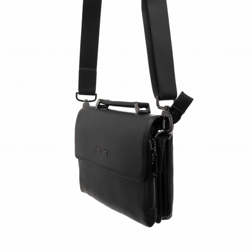 Мъжка бизнес чанта ENZO NORI модел KRIT естествена кожа черен