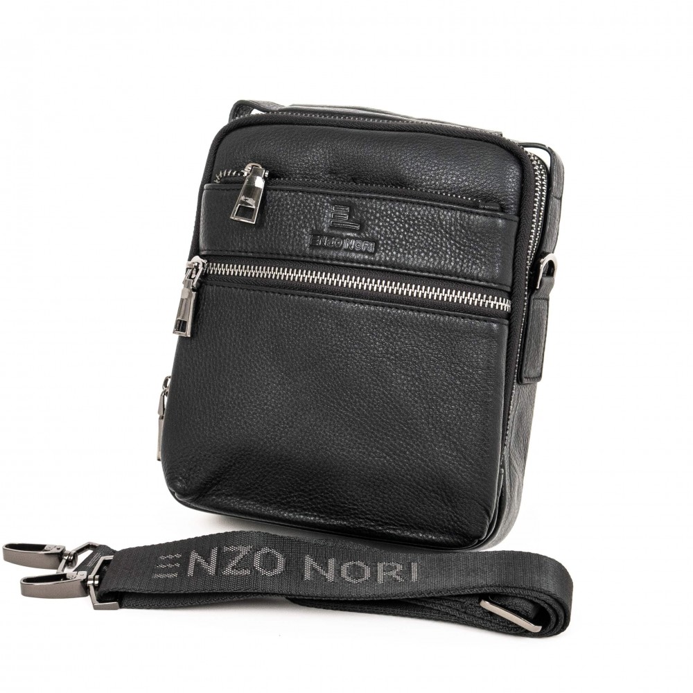 Мъжка чанта от естествена кожа ENZO NORI модел L13704 кафяв
