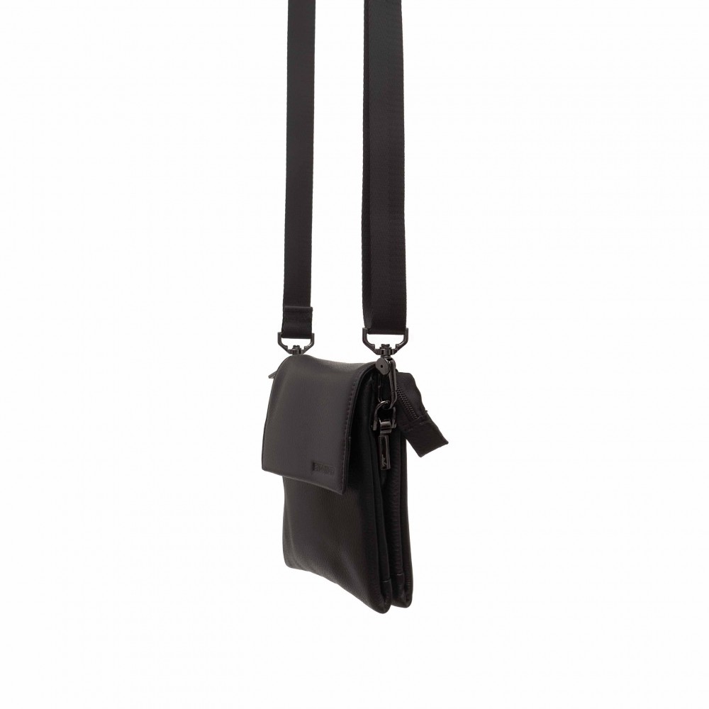 Малка спортно-официална мъжка чанта от естествена кожа ENZO NORI модел L2172 черен