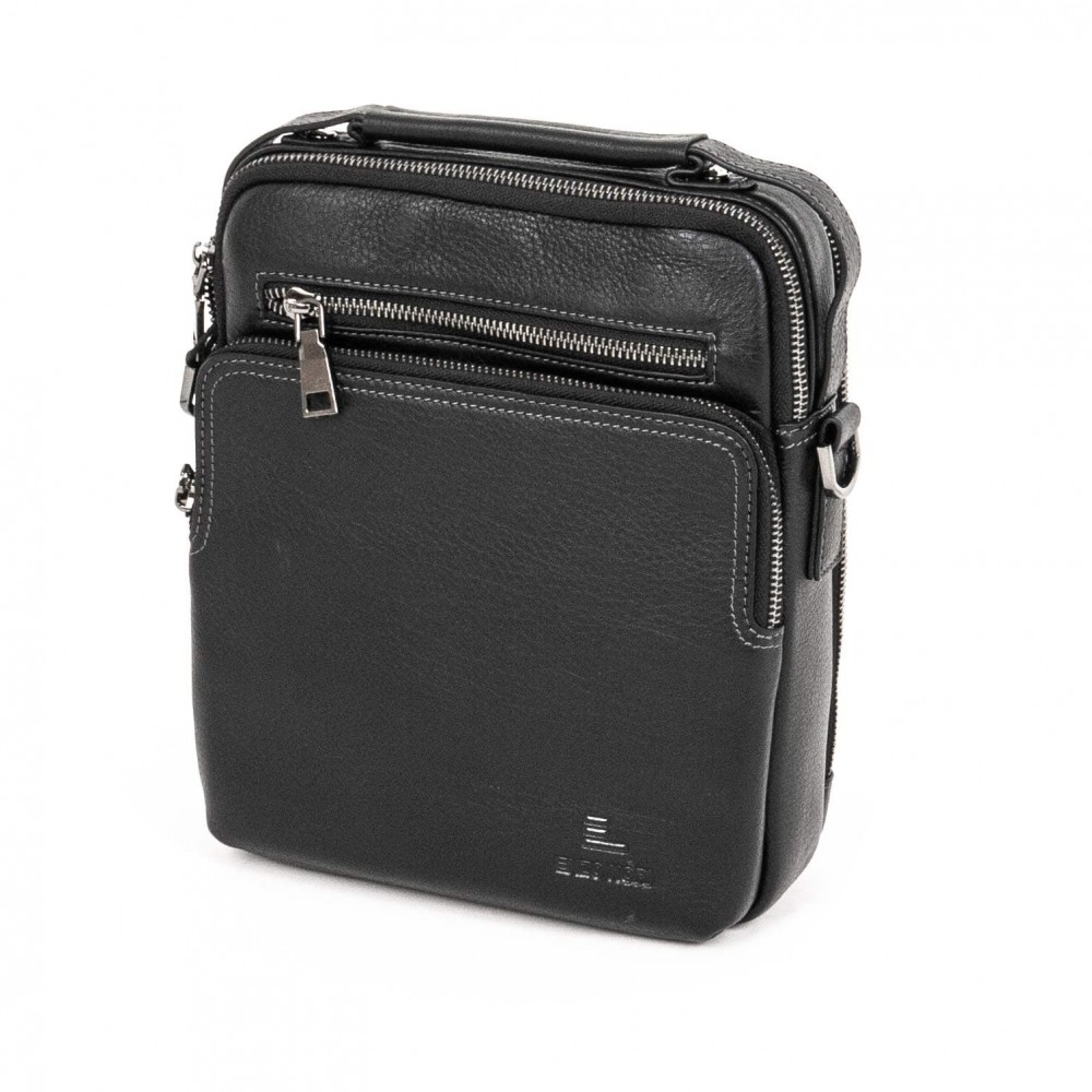 Спотно-елегантна мъжка чанта от естествена кожа ENZO NORI L40275 черен